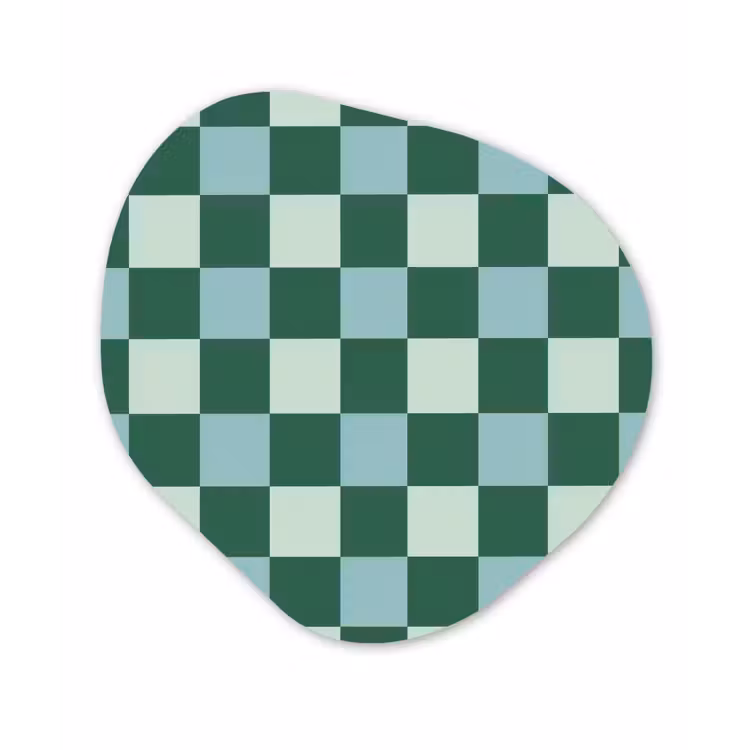 Schaakbord - Klassiek - Groen Wandcirkel Organisch Forex 3mm klein 629 -3d