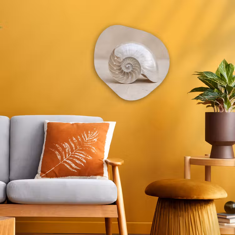 Schelp - Spiraal - Beige Wandcirkel Organisch Forex 3mm klein -sfeer4