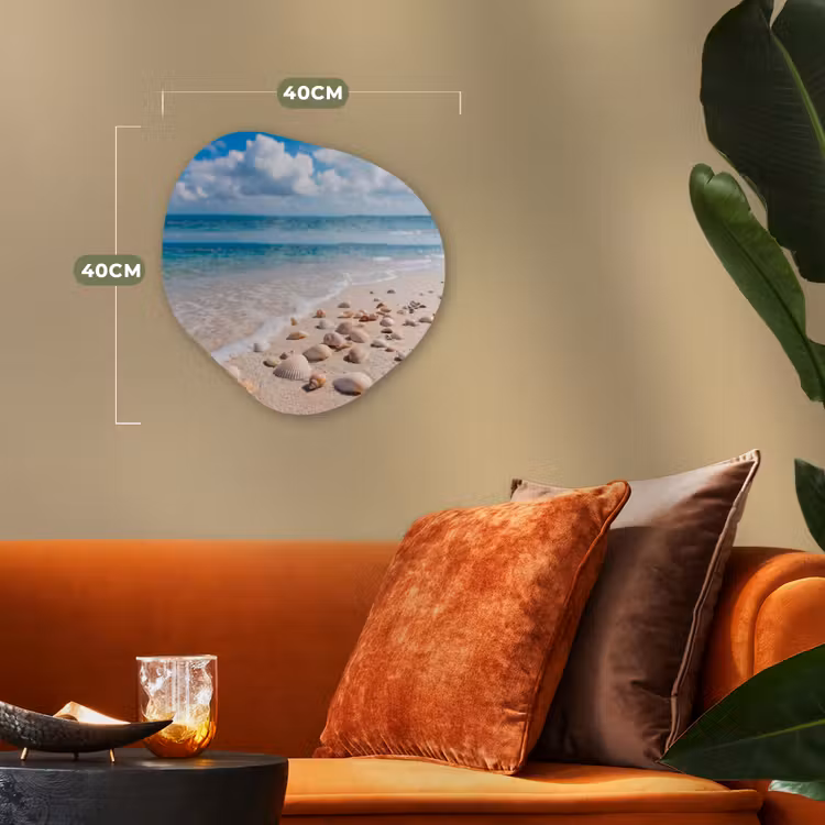 Schelpen - Strand - Natuur - Beige Wandcirkel Organisch Forex 3mm klein -sfeer3