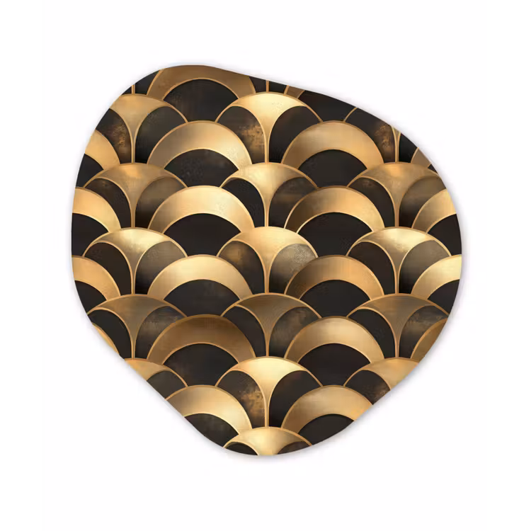 Schubben - Structuur - Goud Wandcirkel Organisch Forex 3mm klein 629 -3d