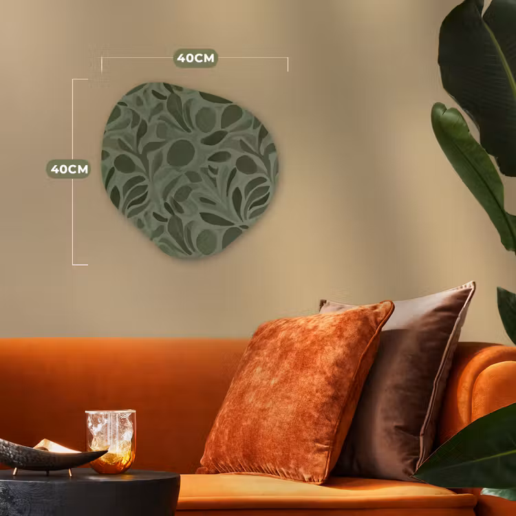 Sereen - Bladeren - Groen Wandcirkel Organisch Forex 3mm klein 629 -sfeer3