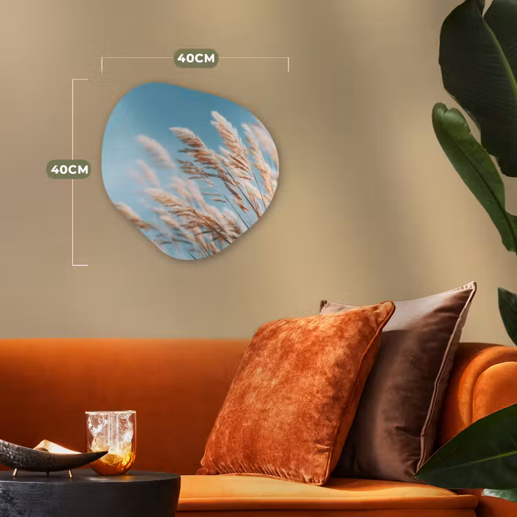 Siergras - Wind - Lichtbruin Wandcirkel Organisch Forex 3mm klein -sfeer3
