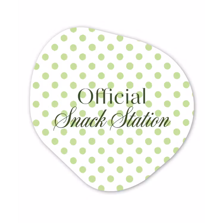 Snack Station - Groen - Stippen Wandcirkel Organisch Forex 3mm klein -3d