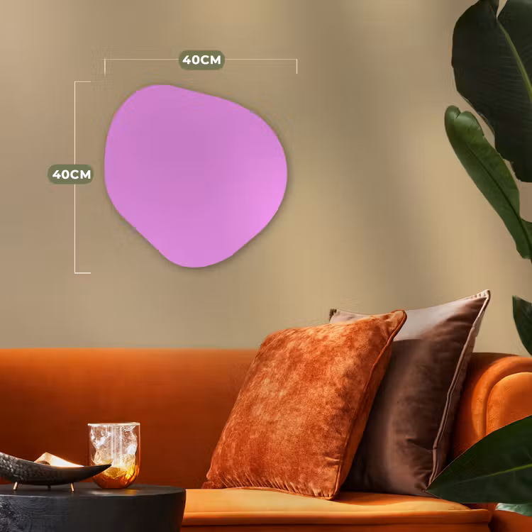 Soft - Lavender - Roze Wandcirkel Organisch Forex 3mm klein 629 -sfeer3