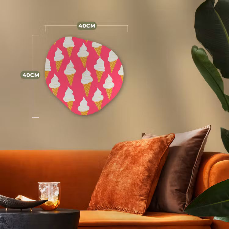 Softijs - Horentje - Roze Wandcirkel Organisch Forex 3mm klein 629 -sfeer3
