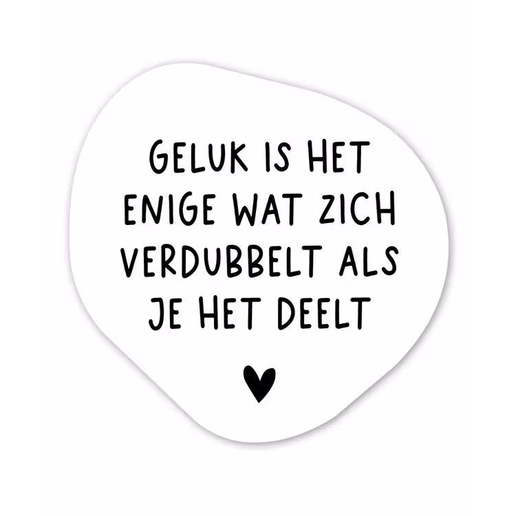 Spreuken - Geluk is het enige wat zich verdubbelt - Quotes Wandcirkel Organisch Forex 3mm klein -3d