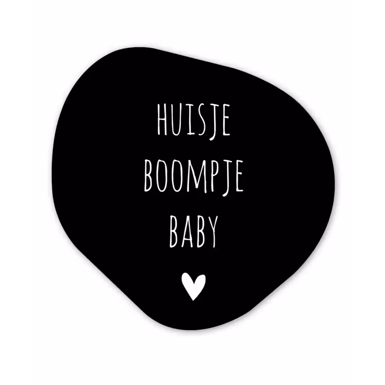 Spreuken - Huisje boompje baby - Quotes Wandcirkel Organisch Forex 3mm klein -3d