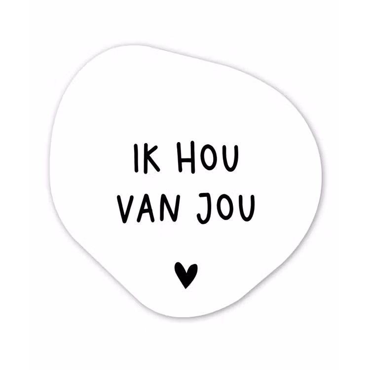 Spreuken - Ik hou van jou - Quotes Wandcirkel Organisch Forex 3mm klein -3d
