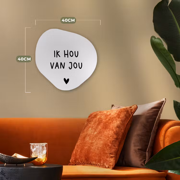 Spreuken - Ik hou van jou - Quotes Wandcirkel Organisch Forex 3mm klein -sfeer3