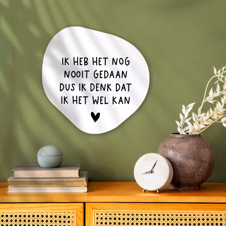 Spreuken - Quotes - Ik heb het nog nooit gedaan dus - Pippi Langkous Wandcirkel Organisch Forex 3mm klein -sfeer2