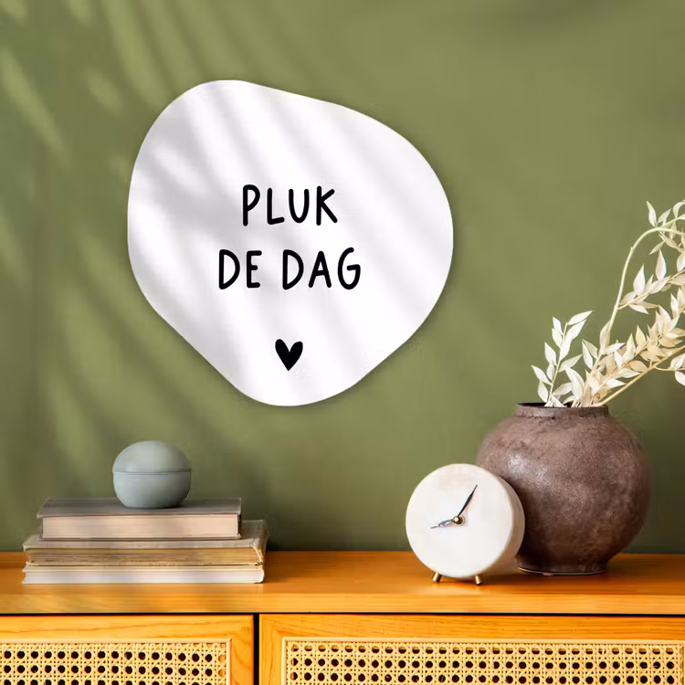 Spreuken - Quotes - Pluk de dag - Carpe diem Wandcirkel Organisch Forex 3mm klein -sfeer2