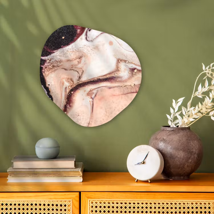 Steen - Marmer - Edelsteen - Abstract - Natuur - Roze Wandcirkel Organisch Forex 3mm klein -sfeer2