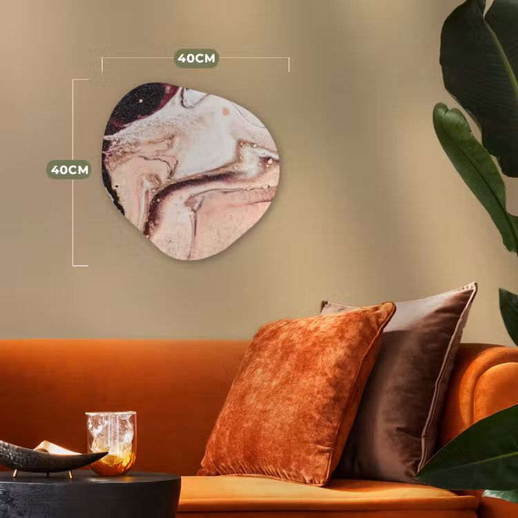 Steen - Marmer - Edelsteen - Abstract - Natuur - Roze Wandcirkel Organisch Forex 3mm klein -sfeer3