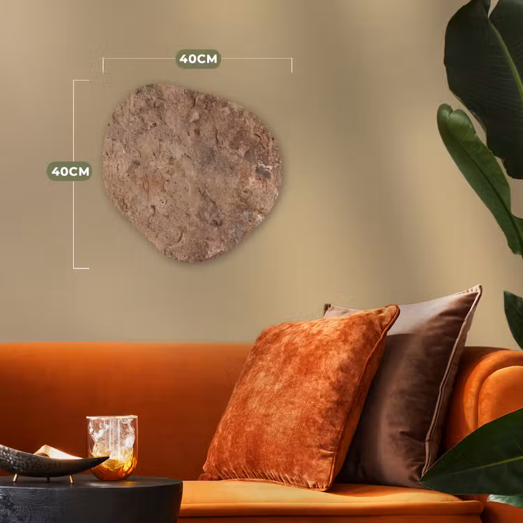 Steen - Natuur - Textuur - Abstract - Bruin Wandcirkel Organisch Forex 3mm klein -sfeer3