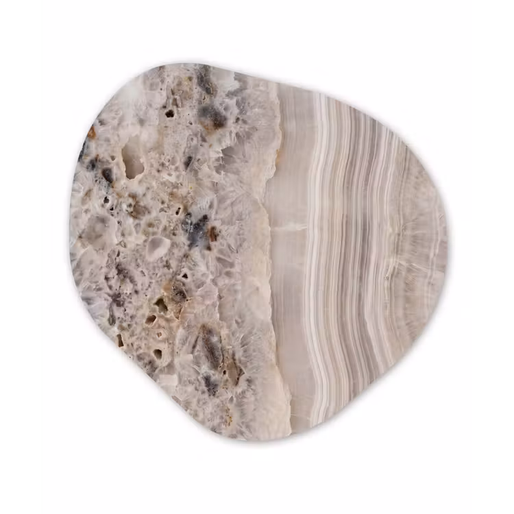 Steen - Textuur - Abstract - Beige - Wit Wandcirkel Organisch Forex 3mm klein -3d