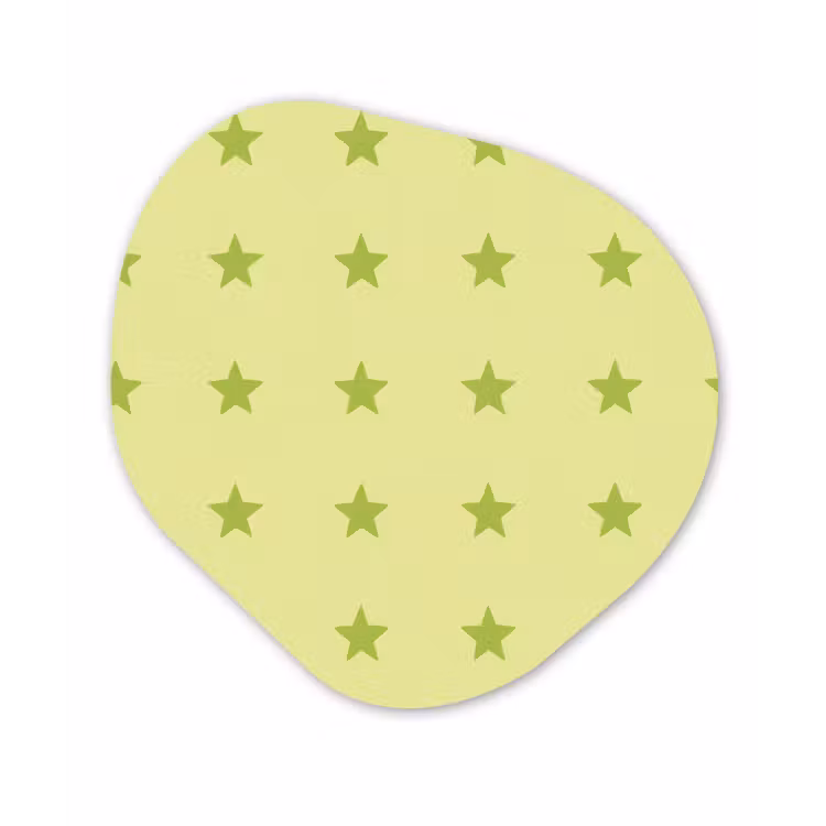 Sterren - Patroon - Groen Wandcirkel Organisch Forex 3mm klein 629 -3d