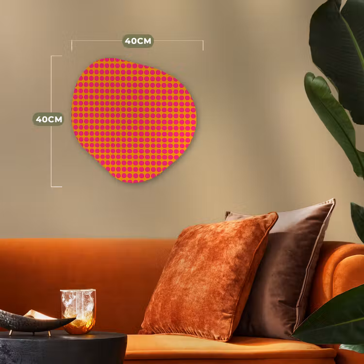 Stippen - Patroon - Oranje Wandcirkel Organisch Forex 3mm klein 629 -sfeer3