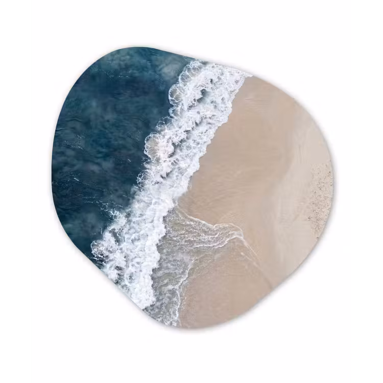 Strand - Zee - Golven Wandcirkel Organisch Forex 3mm klein -3d