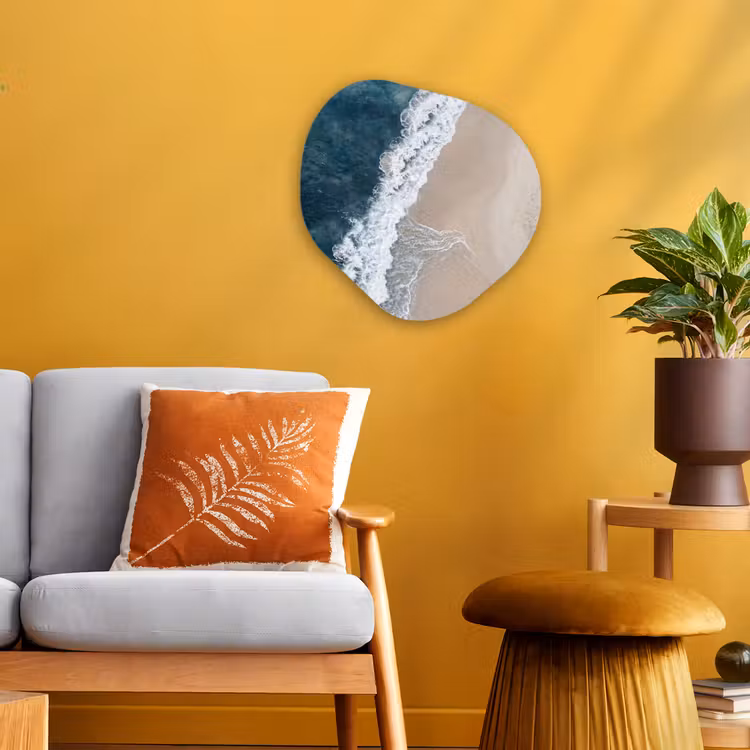 Strand - Zee - Golven Wandcirkel Organisch Forex 3mm klein -sfeer4
