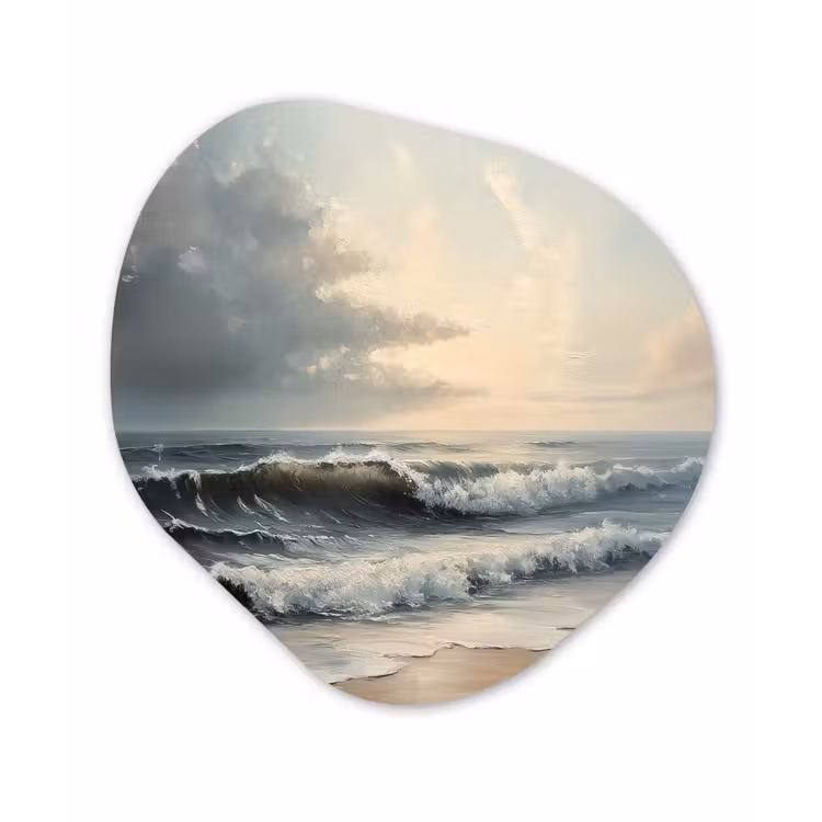Strand - Zee - Zonsondergang Wandcirkel Organisch Forex 3mm klein -3d