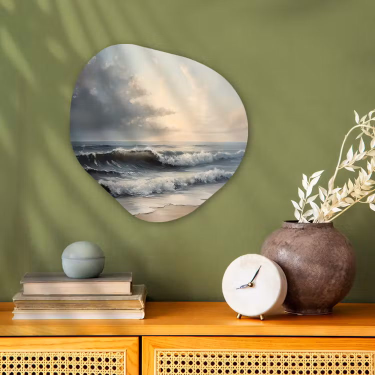 Strand - Zee - Zonsondergang Wandcirkel Organisch Forex 3mm klein -sfeer2