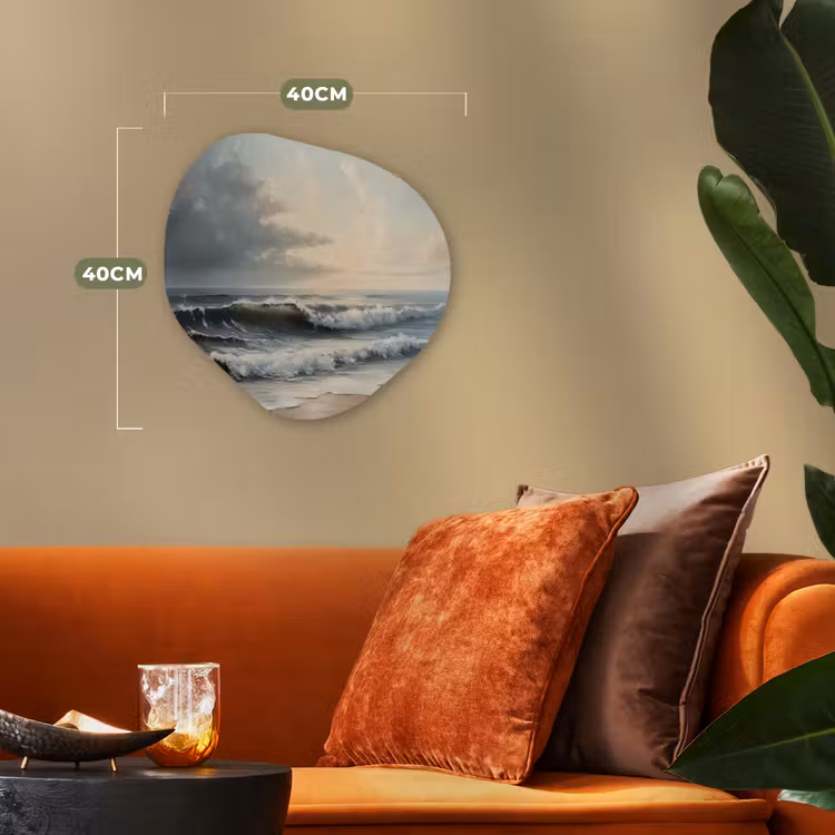 Strand - Zee - Zonsondergang Wandcirkel Organisch Forex 3mm klein -sfeer3