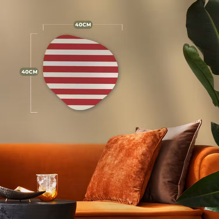 Strepen - Patroon - Rood Wandcirkel Organisch Forex 3mm klein 629 -sfeer3