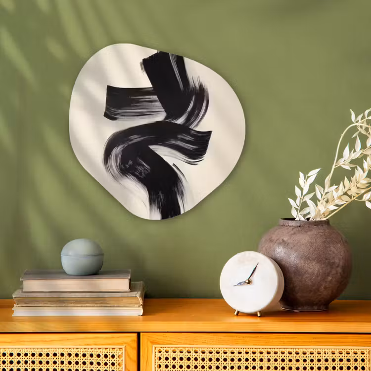 Strepen - Zwart - Abstract Wandcirkel Organisch Forex 3mm klein -sfeer2