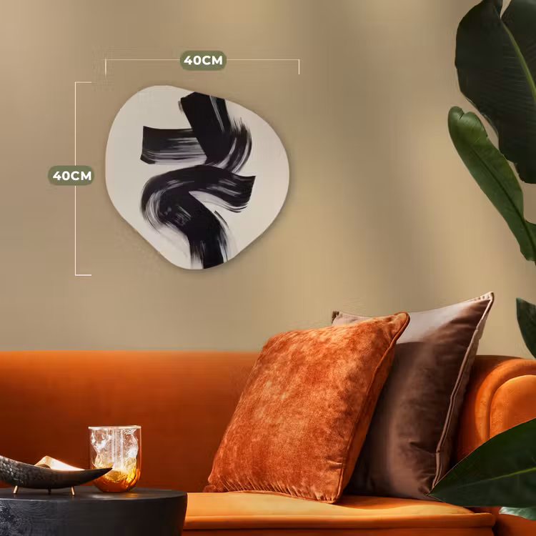 Strepen - Zwart - Abstract Wandcirkel Organisch Forex 3mm klein -sfeer3
