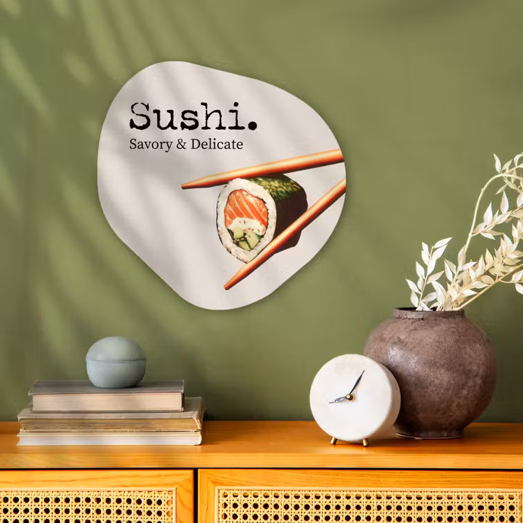 Sushi - Zalm - Rijst - Japans Wandcirkel Organisch Forex 3mm klein -sfeer2