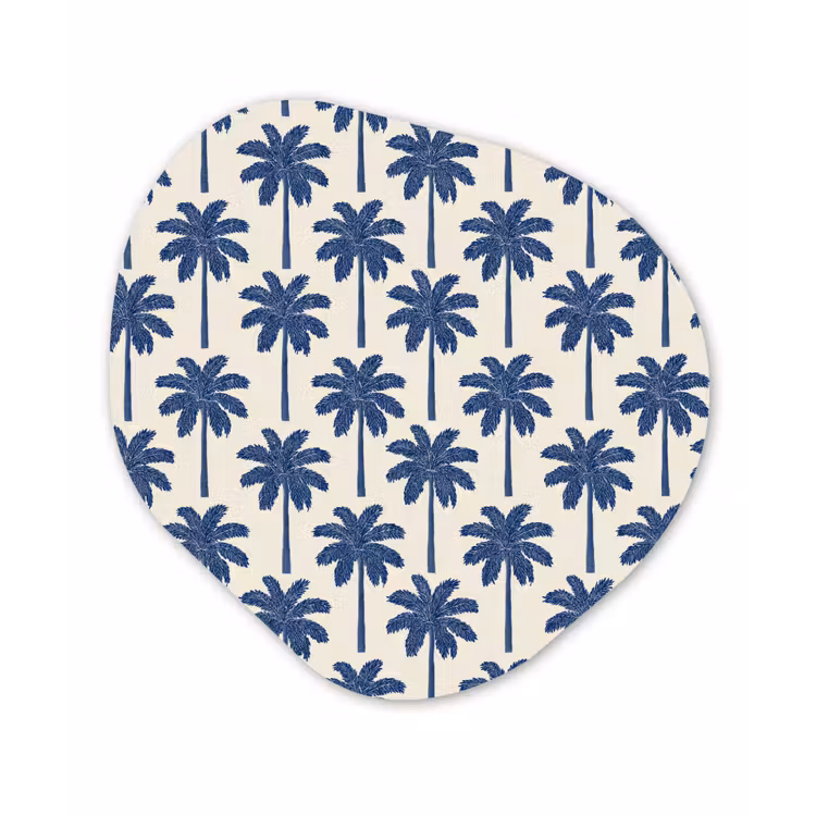 Symmetrisch - Palm - Blauw Wandcirkel Organisch Forex 3mm klein 629 -3d