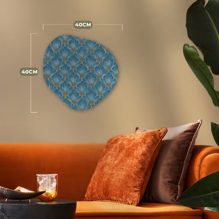 Symmetrisch - Patroon - Blauw Wandcirkel Organisch Forex 3mm klein 629 -sfeer3