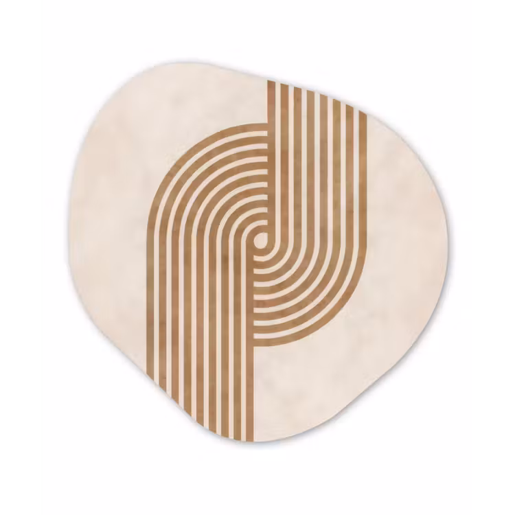 Symmetrische bocht - Koperkleurig Wandcirkel Organisch Forex 3mm klein -3d