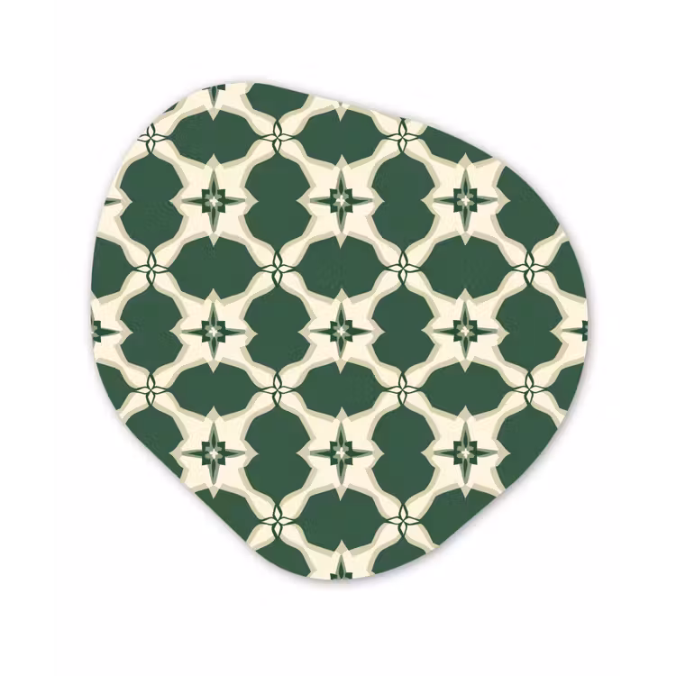 Tegel - Klassiek - Groen Wandcirkel Organisch Forex 3mm klein 629 -3d