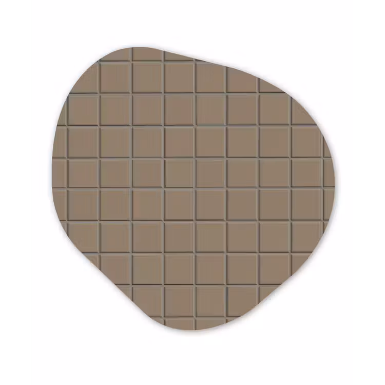 Tegel - Patroon - Taupe Wandcirkel Organisch Forex 3mm klein 629 -3d