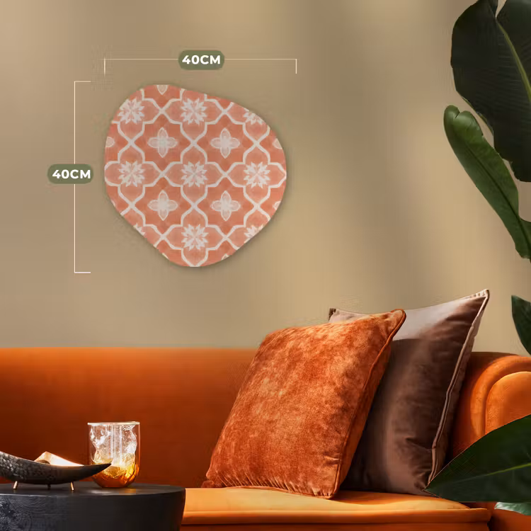 Tegelpatroon - Arabesk - Vintage - Terracotta Wandcirkel Organisch Forex 3mm klein 629 -sfeer3
