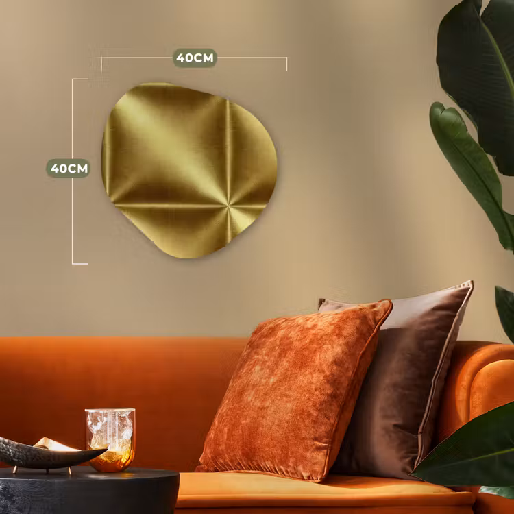Textuur - Geborsteld Goud - Industrieel - Metallic Wandcirkel Organisch Forex 3mm klein 629 -sfeer3