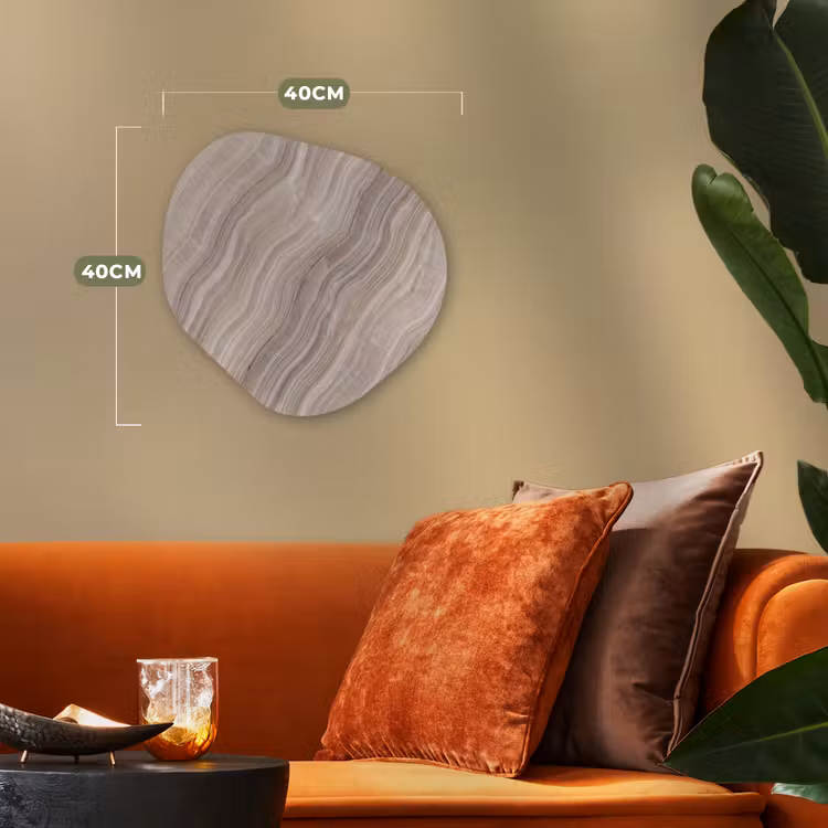 Textuur - Golvend - Abstract - Modern - Beige Wandcirkel Organisch Forex 3mm klein -sfeer3