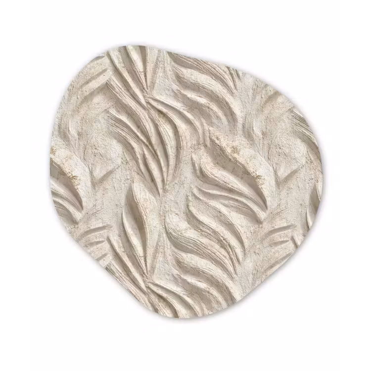 Textuur - Reliëf - Beige Wandcirkel Organisch Forex 3mm klein 629 -3d