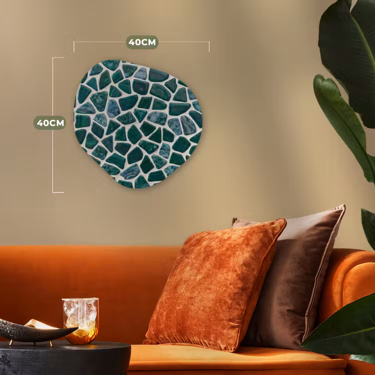 Textuur - Steen - Groen - Abstract - Patroon Wandcirkel Organisch Forex 3mm klein -sfeer3
