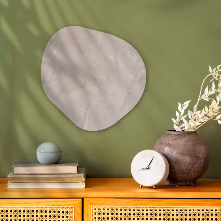 Textuur - Wand - Modern - Beige - Abstract Wandcirkel Organisch Forex 3mm klein -sfeer2