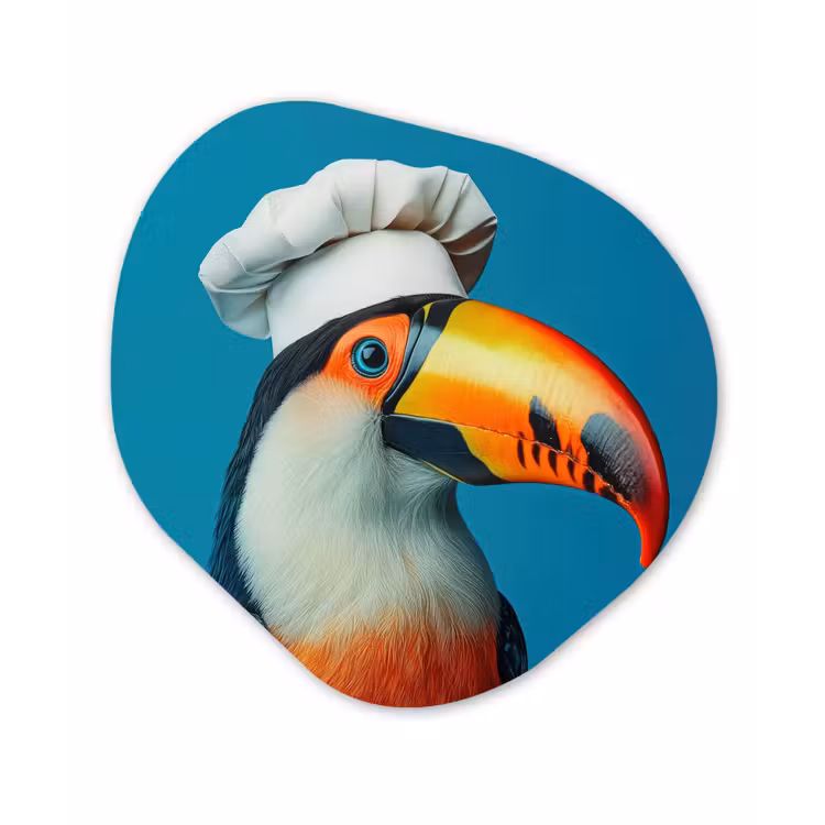 Toekan - Papegaai - Vogel - Koksmuts Wandcirkel Organisch Forex 3mm klein -3d