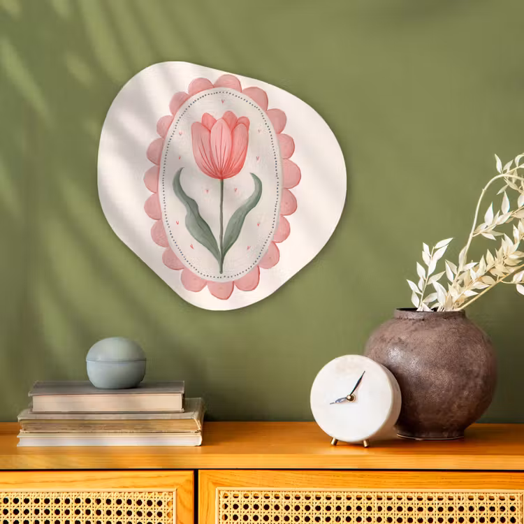 Tulp - Lijst - Ovaal - Illustratie Wandcirkel Organisch Forex 3mm klein -sfeer2