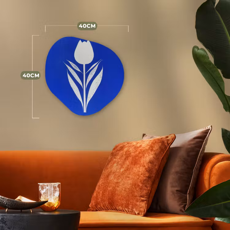 Tulp - Minimalistisch - Bladeren - Wit Wandcirkel Organisch Forex 3mm klein -sfeer3