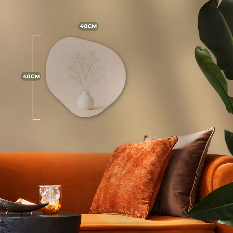 Vaas - Takken - Bloemetjes - Wit Wandcirkel Organisch Forex 3mm klein -sfeer3