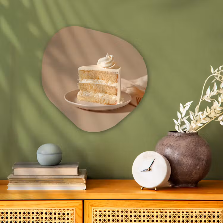 Vanilletaart - Cake - Romig Wandcirkel Organisch Forex 3mm klein -sfeer2