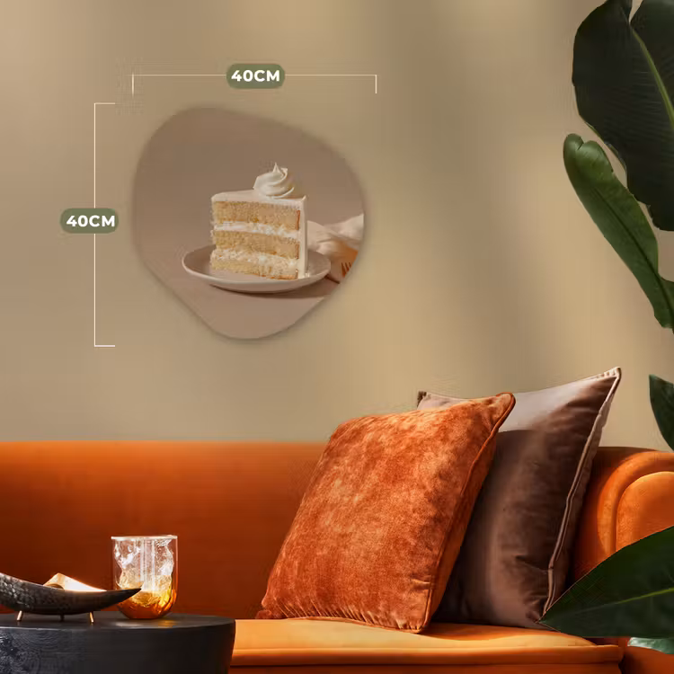 Vanilletaart - Cake - Romig Wandcirkel Organisch Forex 3mm klein -sfeer3