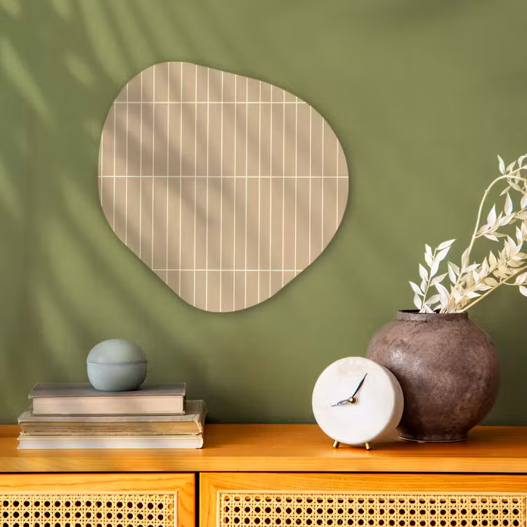 Verticaal - Wandtegel - Zand - Beige Wandcirkel Organisch Forex 3mm klein 629 -sfeer2