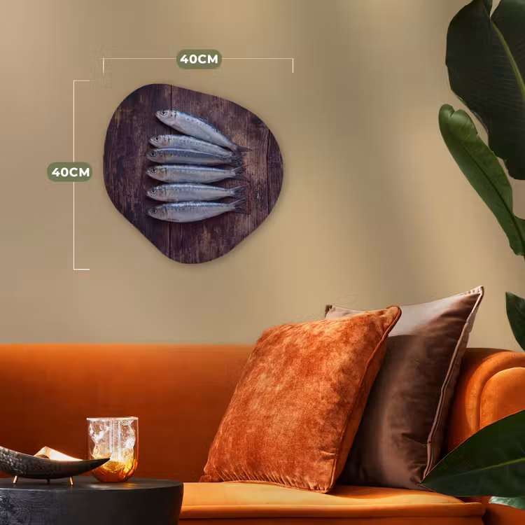 Organisch schilderij forex - Vis - Hout - Eten - Vis - Hout - Eten Wandcirkel Organisch Forex 3mm klein