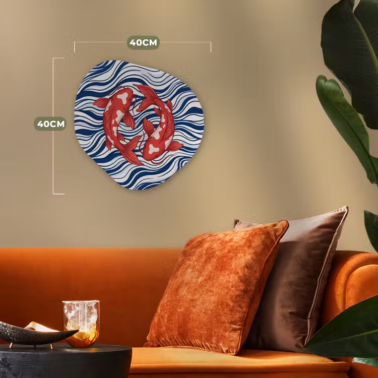 Vis - Water - Natuur - Illustratie - Rood Wandcirkel Organisch Forex 3mm klein -sfeer3